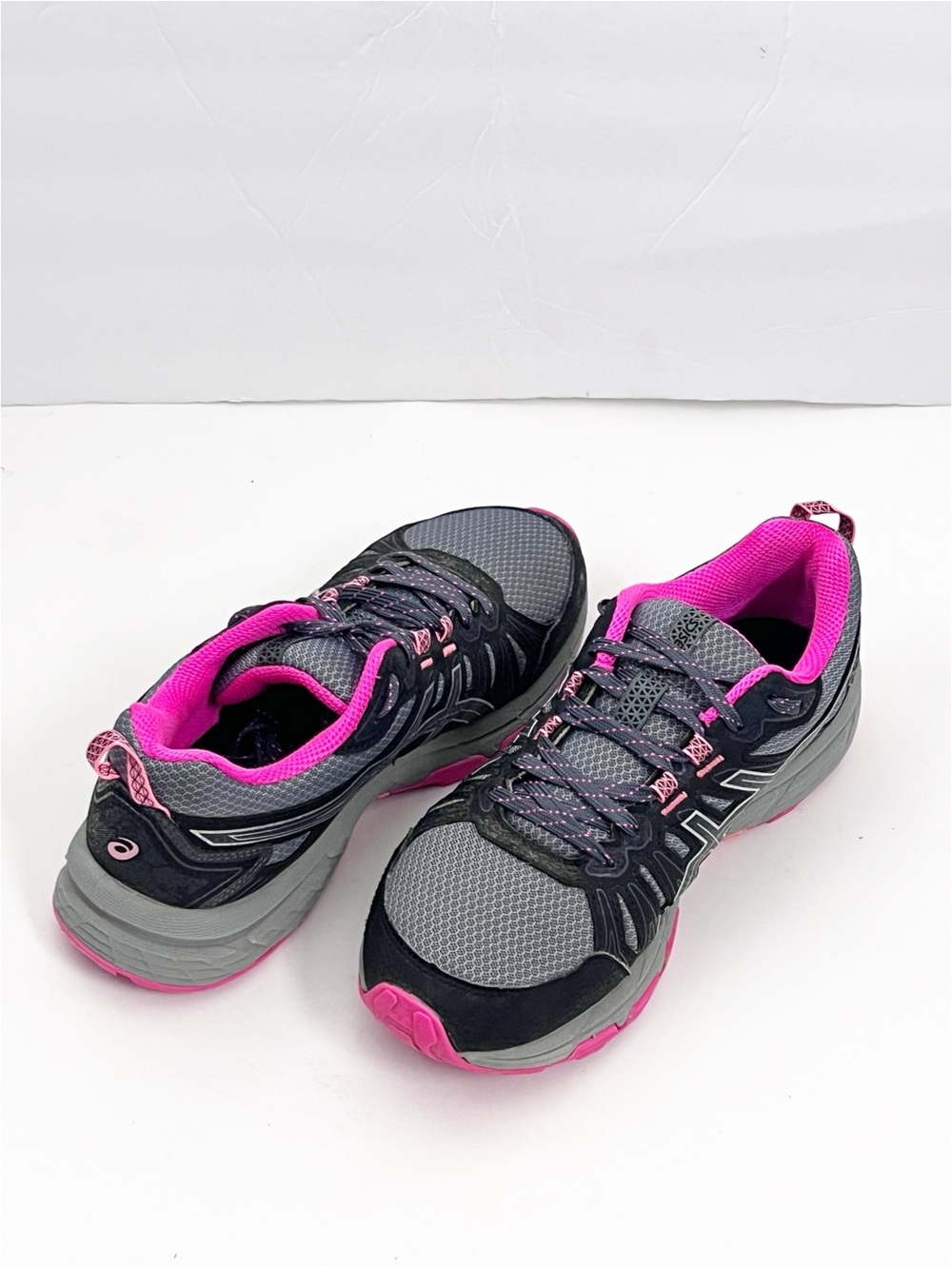 ASICS Gel Venture 7 Gray Pink Lace Up Sneakers Size 7.5 Trail Walking Running